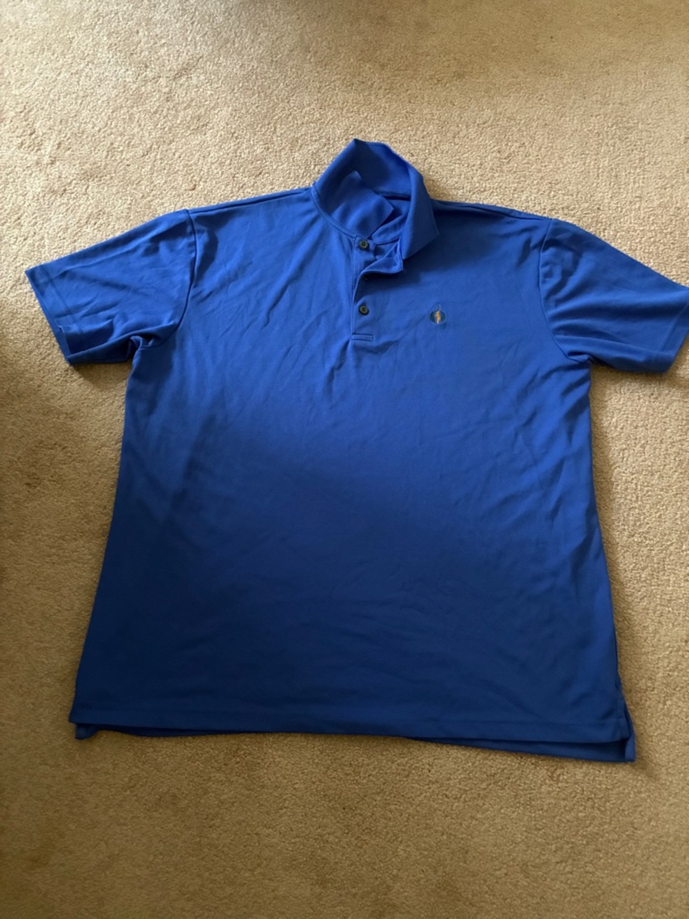 Men's Blue Short-Sleeve Polo with Subtle Chest Logo